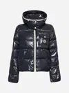 Moncler Navy Blue Andro Hooded Short Jacket In Blue
