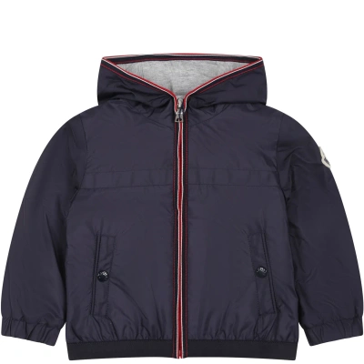 Moncler Blue Anton Windbreaker For Babykids With Logo