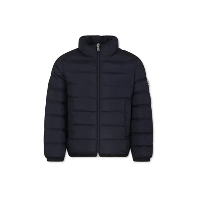 Moncler Kids' Blue Baudinet Down Jacket For Boy With Logo