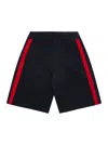 Moncler Cotton Fleece Shorts In Blu
