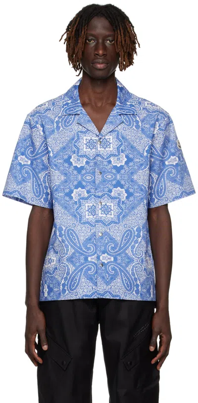 Moncler Blue Camicia Shirt In S70 Bluette