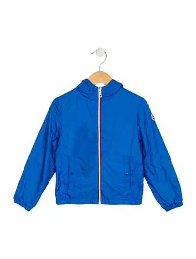 Pre-owned Moncler Babies' Blue Casual Jacket With Hood And Zip Closure