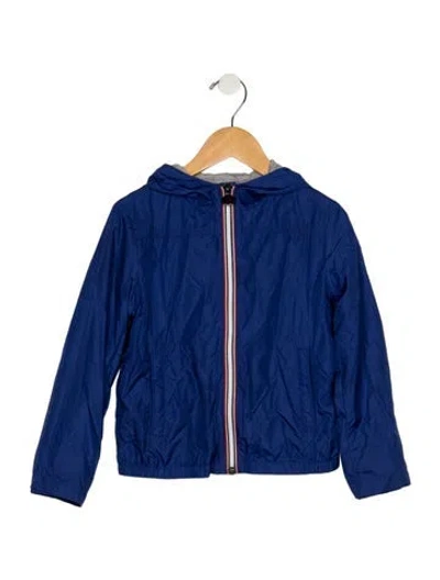 Pre-owned Moncler Babies' Blue Casual Jacket With Zip Closure And Hood