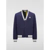 Moncler Blue Cotton Bomber In Multi