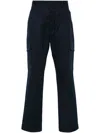 Shop Moncler Blue Cotton Cargo Trouser