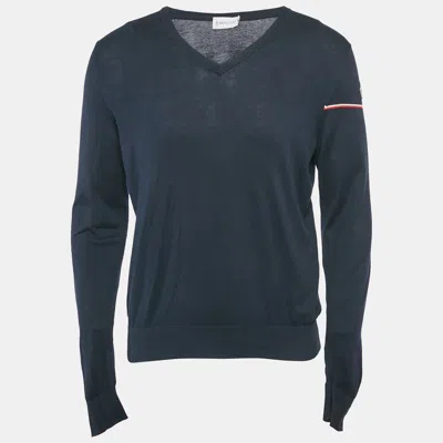 Pre-owned Moncler Blue Cotton Long Sleeve Sweater M