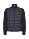 Moncler Padded Cotton Cardigan In Black