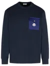 Moncler Blue Cotton Sweatshirt Men In Blue