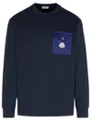 Moncler Blue Cotton Sweatshirt Men In Black