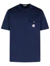 Moncler Blue Cotton T-shirt Men In Blue