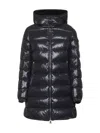 Moncler Blue Courcelles Midi Hooded Down Jacket