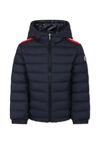 Moncler Kids' Blue Donvar Down Jacket For Boy With Logo