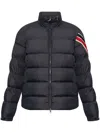 Moncler Solayan Zip-up Short Down Jacket In Blue