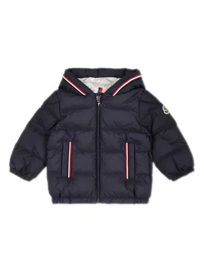 Moncler Merary Blue Down Jacket For Baby Boy With Logo