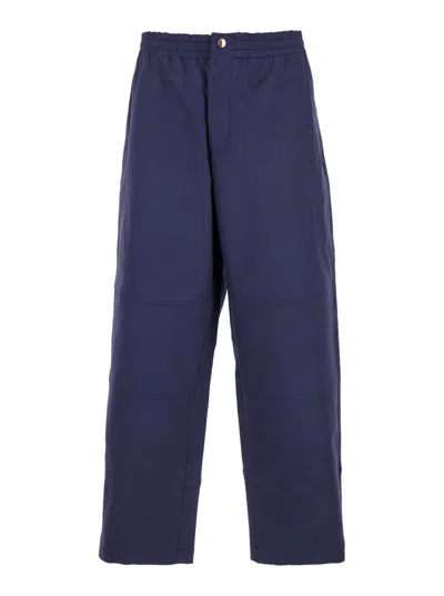 Moncler Blue Elastic Waist Pants