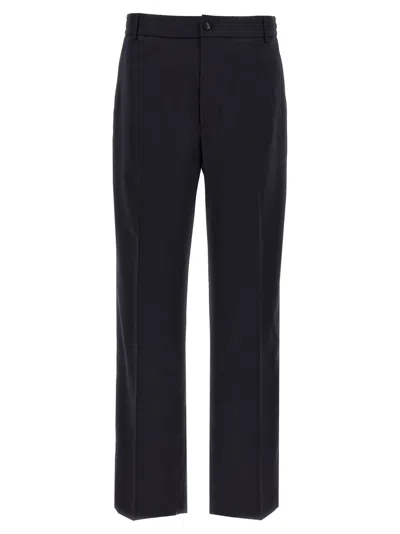 MONCLER BLUE GABARDINE TROUSERS