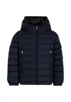 Moncler Blue Galion Down Jacket For Boy With Logo In Blue