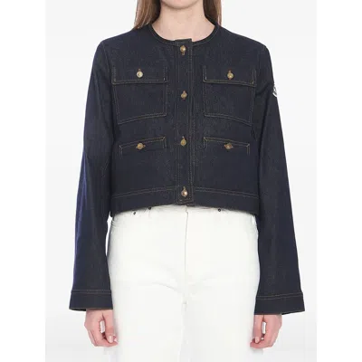 Moncler Blue Jackets - Denim Jackets Women