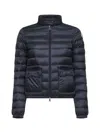 Moncler Slim Fit Long Season Coat For Women In Blue