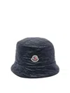 Moncler Blue Logo Bucket Hat In Pattern