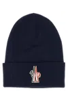 Moncler Grenoble Logo Patch Knitted Beanie In Blue