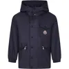 Moncler Blue Lusala Windbreaker For Boy With Logo In Blue