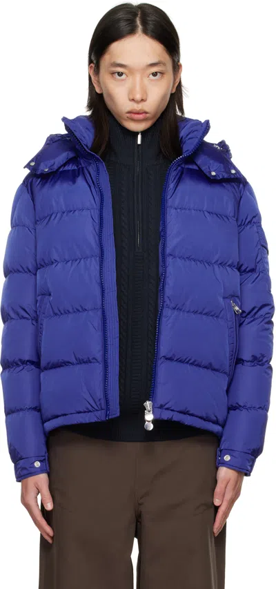 Moncler Blue Maya Short Down Jacket In Multi