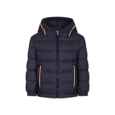 Moncler Kids' Blue Merary Down Jacket For Boy With Logo