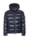 Moncler Mens Navy Maya Logo-patch Padded Shell-down Jacket In Blue