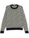 Moncler Geometric Pattern Cotton Sweater In Blue
