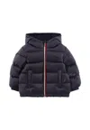 Moncler Blue New Aubert Down Jacket For Baby Boy With Logo In Blue