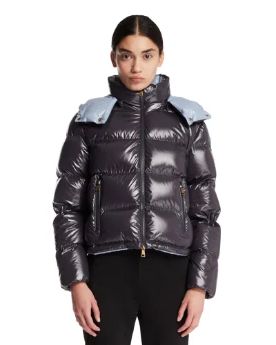 Moncler Blue Niveole Short Down Jacket In Blue Blu   #03326c