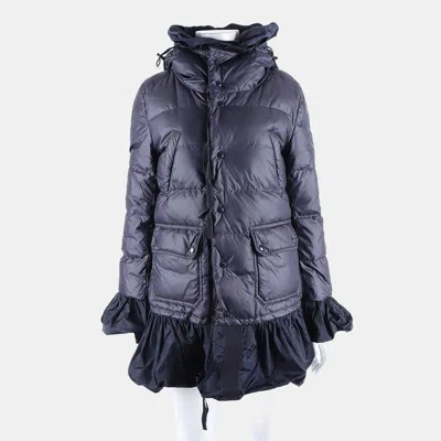 Pre-owned Moncler Blue Nylon Polyester Down Jacket Size Xxs
