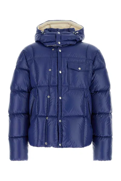 Moncler Serfanto Hooded Nylon Down Jacket In Blue