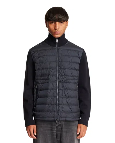 Moncler Blue Padded Cardigan In Blue Blu   #03326c