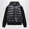 Moncler Quilted Shell-panelled Virgin Wool And Cashmere-blend Down Jacket In Blue