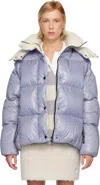 Moncler Blue Parana Hooded Short Down Jacket In Blue