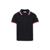 Moncler Short-sleeved Polo Shirt In Blue