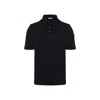 Moncler Blue Polo Shirt With Classic Collar In Blue