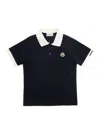 Moncler Logo Patch Cotton Piquet Polo Shirt In Blu