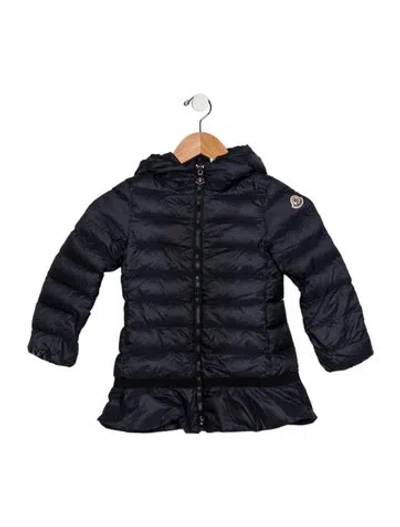 Pre-owned Moncler Babies' Blue Puffer Jacket With Zip Closure