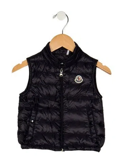 Pre-owned Moncler Babies' Blue Puffer Vest With Snap And Zip Closure