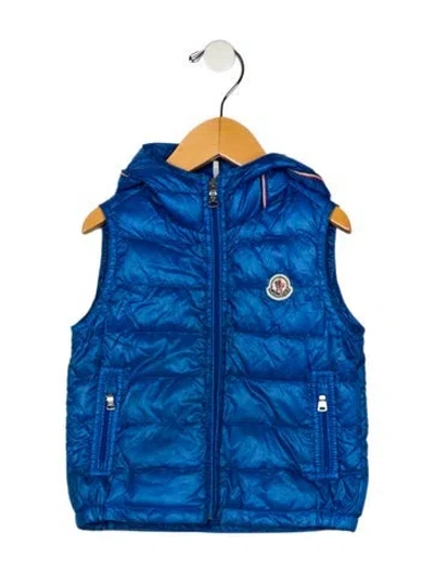 Pre-owned Moncler Babies' Blue Puffer Vest With Zip Closure