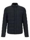 Moncler Blue Quilted Jacket In Blue