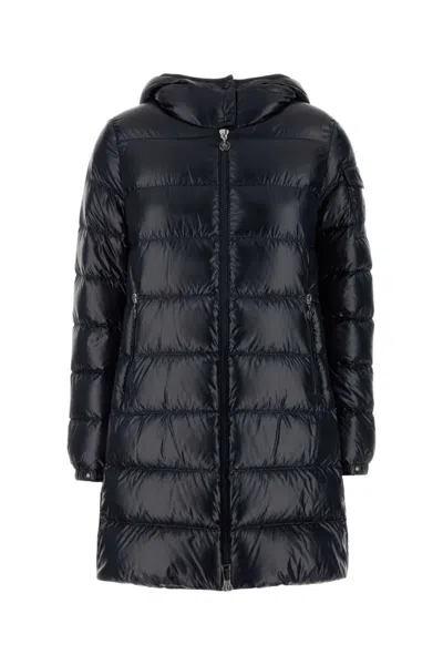 Moncler Blue Quilted Jacket In Black