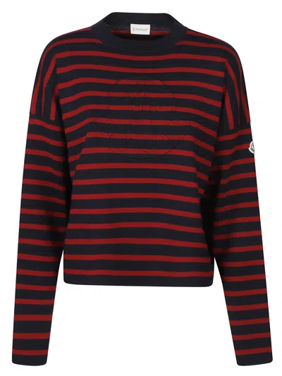 MONCLER BLUE RED STRIPED SWEATER