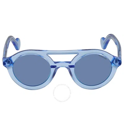 Moncler Blue Round Unisex Sunglasses Ml0014 84l 47 26 145