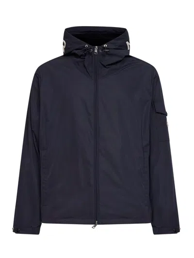Moncler Sassiere Mini Jacket With Hood And Front Zip In Blue