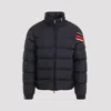 Moncler Navy Blue Solayan Short Down Jacket In Blue