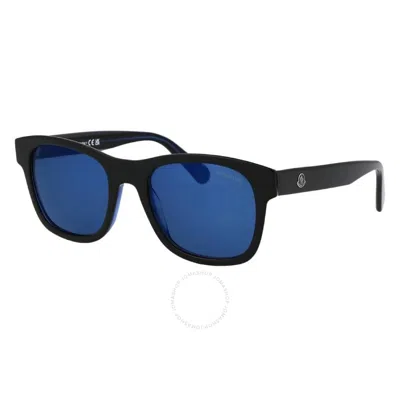 Moncler Blue Square Men's Sunglasses Ml0192-f 92d 55 In Black